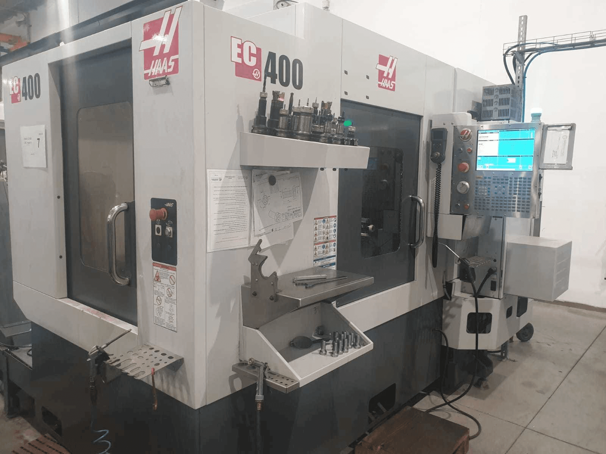 Front view of HAAS EC400 machine