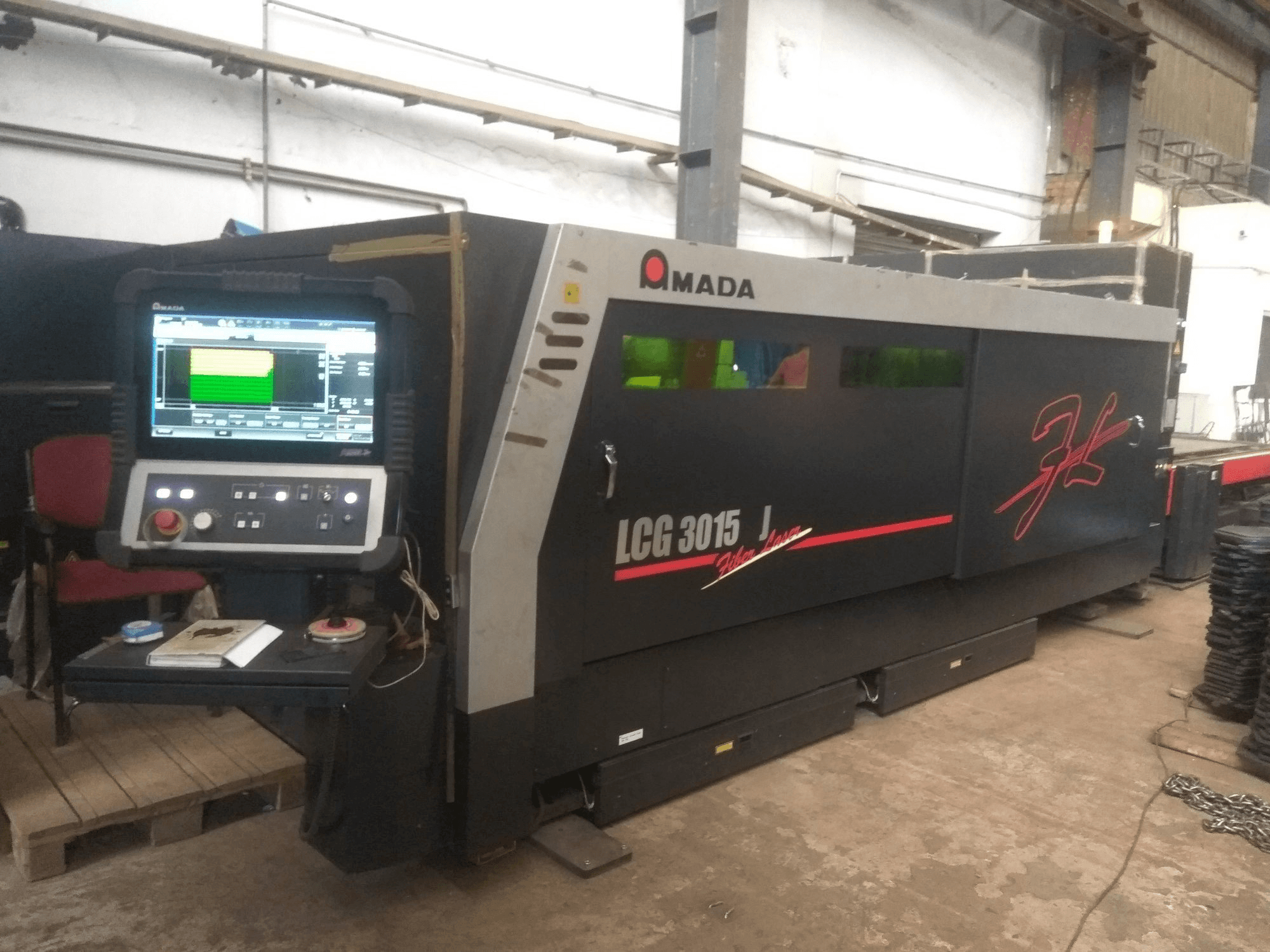 Front view of AMADA LCG3015AJ machine