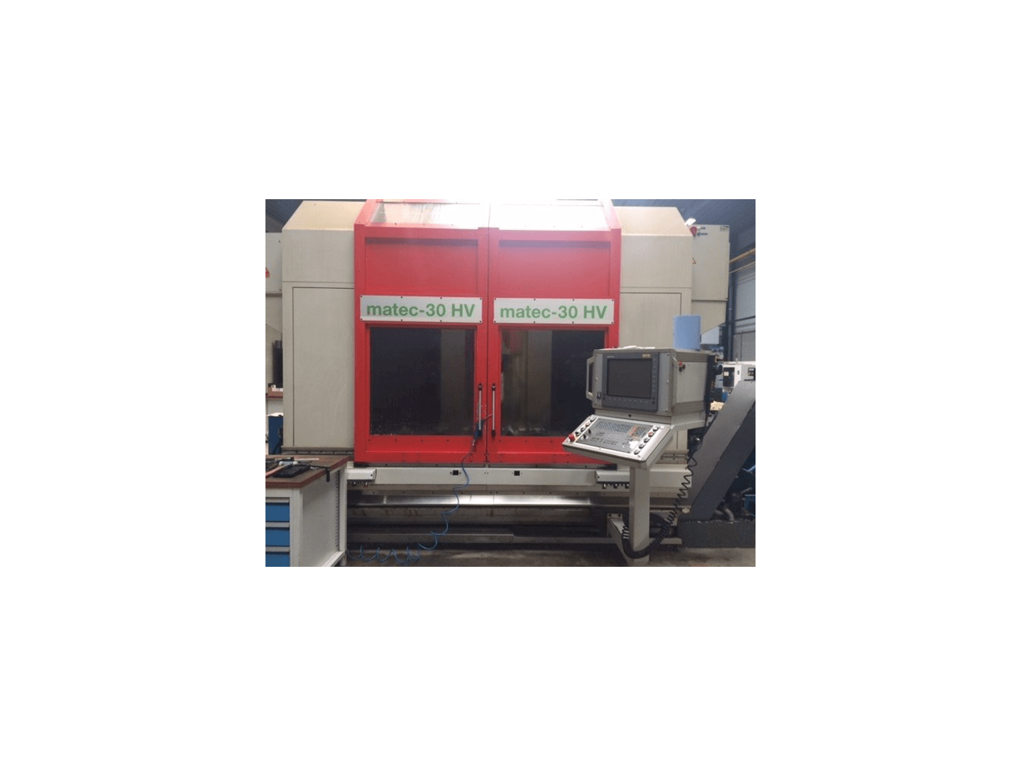 Front view of Matec 30 HV machine
