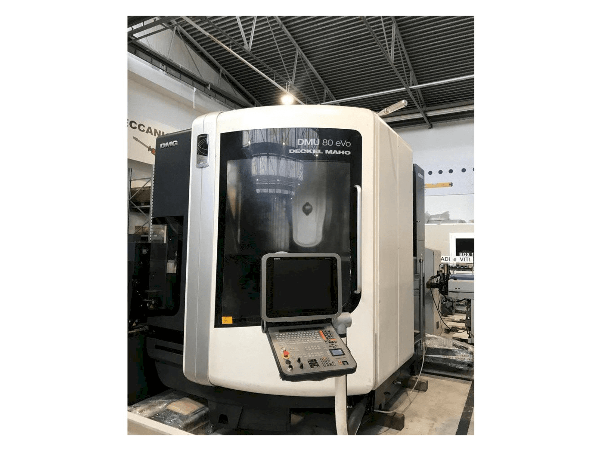 Front view of DMG MORI DMU 80 EVO machine