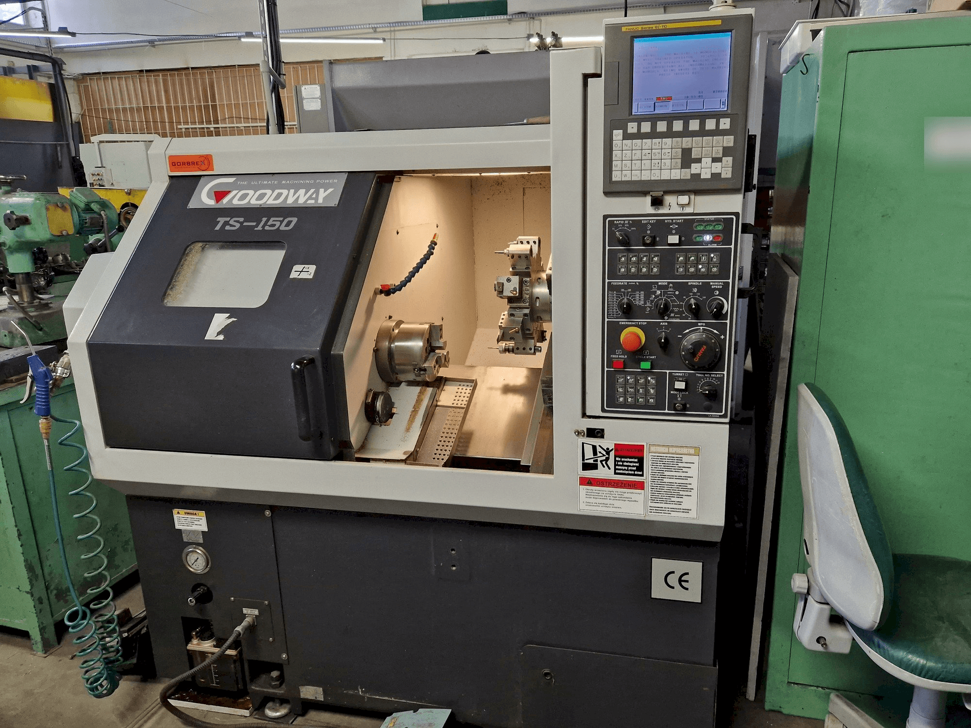 Front view of Goodway TS-150M machine